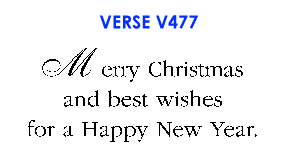 Merry Christmas and best wishes for a Happy New Year. (V477)