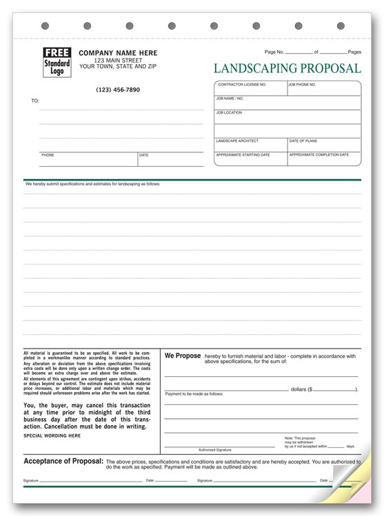landscape estimate template