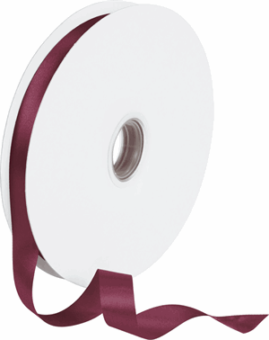 Double Face Burgundy Satin Ribbon 5/8