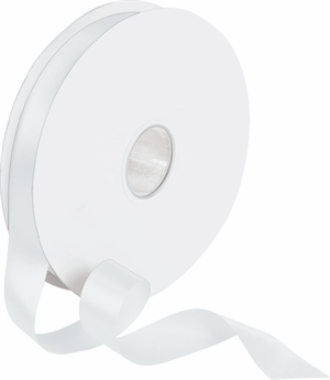 Double Face White Satin Ribbon 7/8