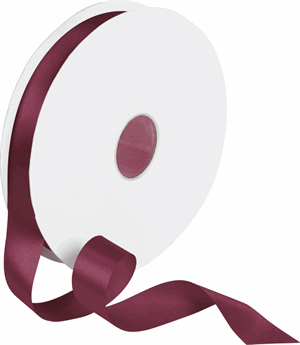 Double Face Burgundy Satin Ribbon 7/8