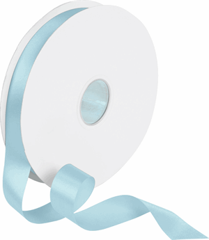 Double Face Light Blue Satin Ribbon 7/8