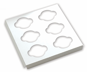 1010CI-261 White Standard Cupcake Platforms 6 Cupcakes 9 15/16