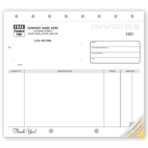 107 Classic Unlined Small Invoices 8 1/2 x 7