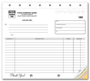 108 Classic Design Lined Small Format Invoices 8 1/2 x 7