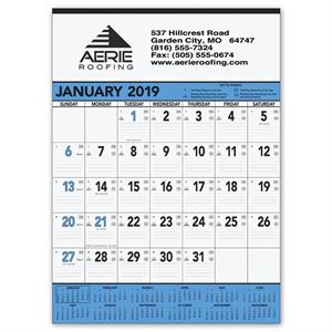 109398 2019 Blue & Black Contractors Memo Calendars 18 x 25