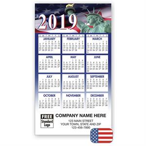 109778 2019 US Patriotic Magnet Calendar 2 7/8