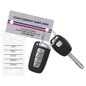 1158 Auto Key Tags Brushed Chrome 1 1/4 x 2 1/2