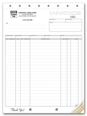 122 Classic Large Shipping Invoices 8 1/2 x 11