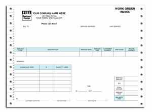 12229A Continuous Pest Control Work Order Invoice 8 1/2 x 7