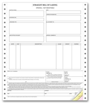 12254 Continuous Bills of Lading 8 1/2 x 11