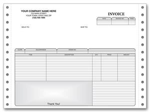 12509 7 Inch Continuous Invoice 9 1/2 X 7