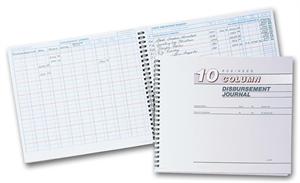 126051N Cash Receipts Journal 10 Column Disbursement Journal 10 x 8 1/2