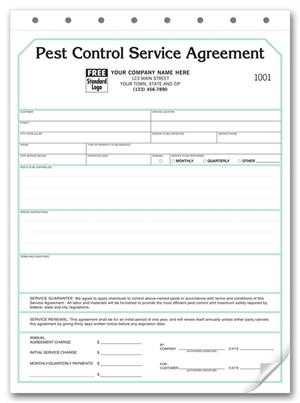 129 Pest Control Contract Service Agreements 8 1/2 x 11