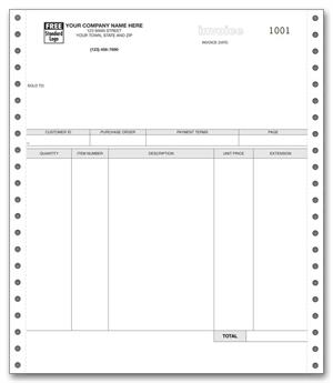 13009 Peachtree Crystal Accounting Invoice 8 1/2 x 11