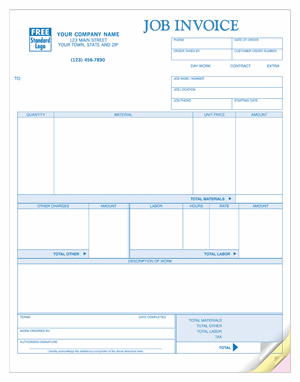 13123 Job Invoices Laser 8 1/2 x 11