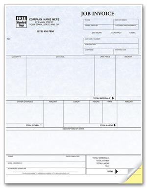 13123G Job Invoices Laser Parchment 8 1/2 x 11