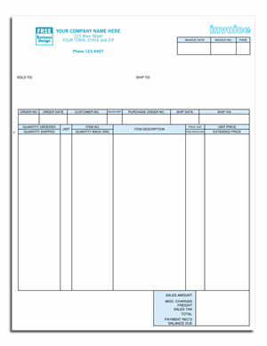 13130 Laser Inkjet Invoice 8 1/2 x 11