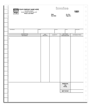 13159 Classic Continuous Service Invoice 8 1/2 x 11