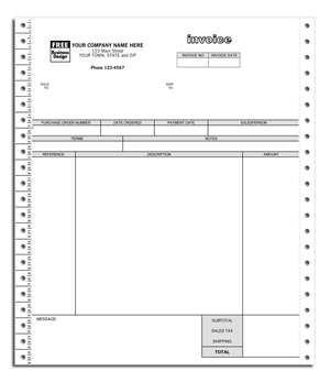 13189 Classic Continuous Service Invoice 8 1/2 x 11