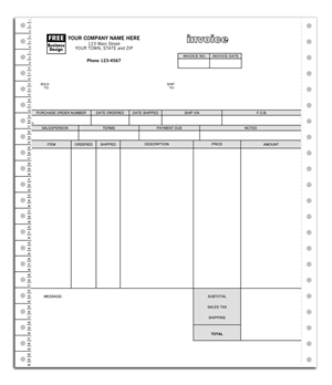 13190 Classic Continuous Inventory Invoice 8 1/2 x 11