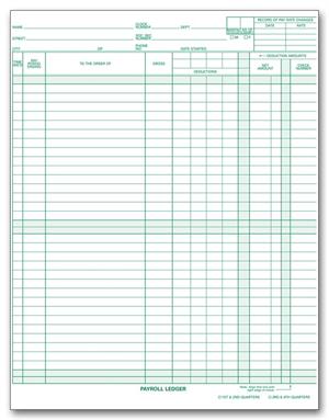 133031N Payroll Expense Ledger 11 x 8 1/2