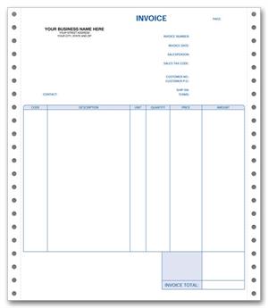 13353 Continuous Invoice 8 1/2 X 11