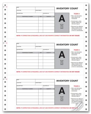 13860 Physical Inventory Count Forms Continuous 9 1/2 x 4