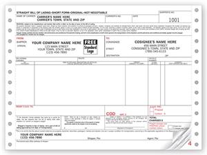 13862 Cont Bill of Lading Form 9 1/2 x 7