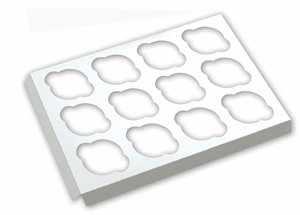 1410CI-261  White Standard Cupcake Platforms 12 Cupcakes 13 15/16 x 9 15/16 x 7/8