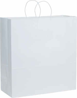 White Paper Bags Shoppers Jumbo 18 x 7 x 19