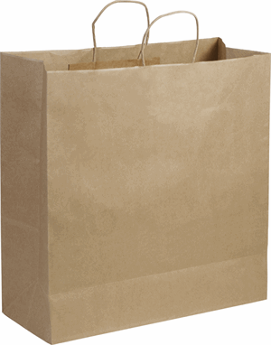 Recycled Kraft Paper Bags Shoppers Jumbo 18 x 7 x 19