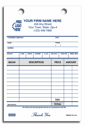 14615 Cash & Carry Register Forms 4 x 6