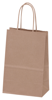 Recycled Brown Kraft Paper Bags Shoppers Mini Cub 5 1/4x3 1/2x8 1/4