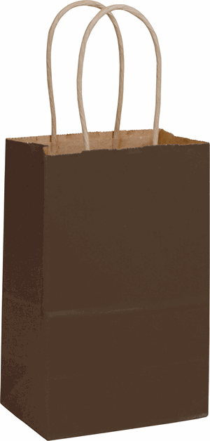 Chocolate Color-on-Kraft Paper Bags Shoppers 5 1/4