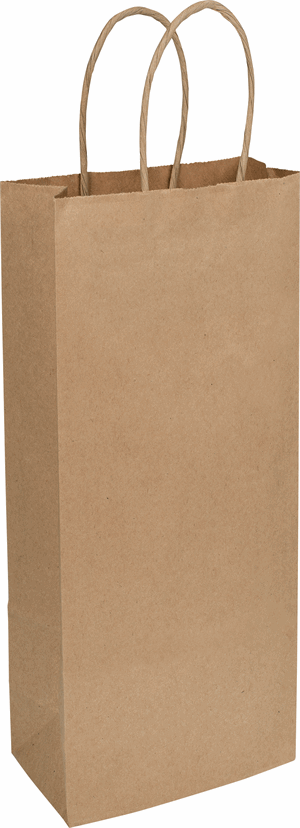 Kraft Shoppers Paper Wine Bags 5 1/4 x 3 1/2 x 13