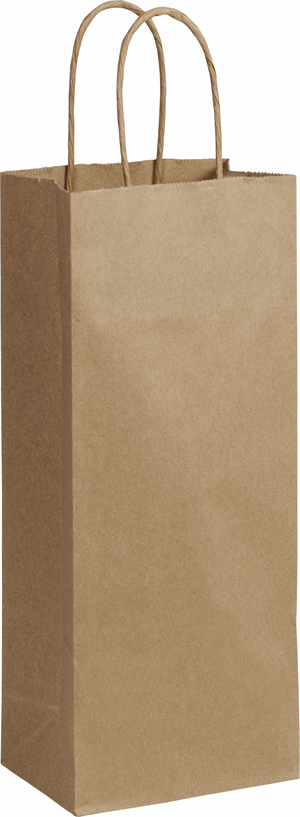 250 Recycled Kraft Shoppers Paper Wine Bags 5 1/4 x 3 1/2 x 13