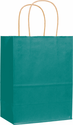 Peacock Varnish Stripe Shoppers 8 1/4 x 4 3/4 x 10 1/2