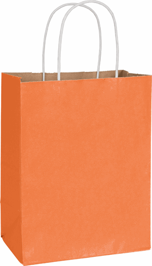 250 Radiant Pumpkin Orange Color-on-Kraft Paper Bags Cub Shoppers 8 1/4