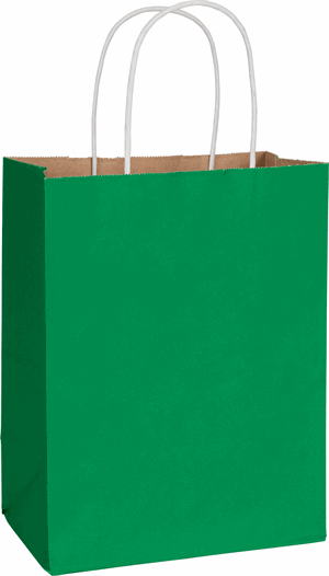 250 Radiant Spruce Green Color-on-Kraft Paper Bags Cub Shoppers 8 1/4