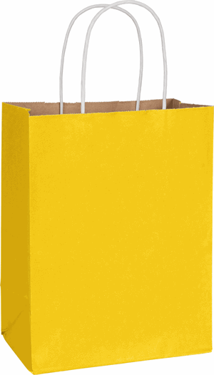 250 Radiant Sunshine Yellow Color-on-Kraft Paper Bags Cub Shoppers 8 1/4