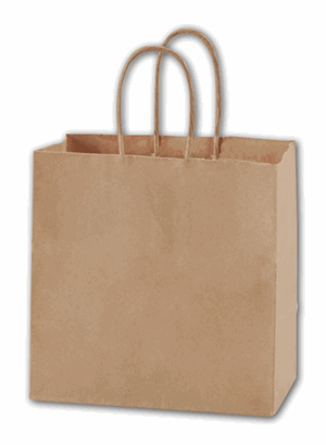 250 Recycled Kraft Paper Bags Merchandise Gift Shoppers Ruby 8 x 5 x 8