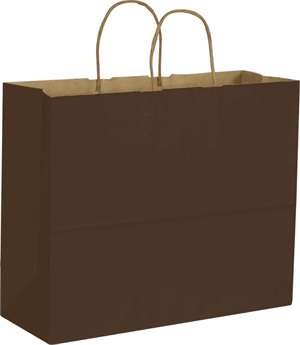 Chocolate Color on Kraft Shoppers 16 x 6 x 12 1/2