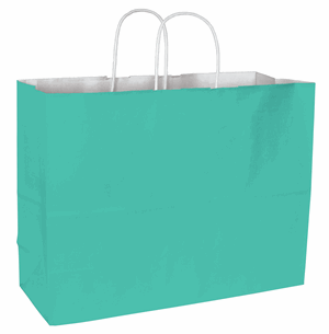 Aqua Cotton Candy Paper Bags Shoppers 16 x 6 x 12 1 /2