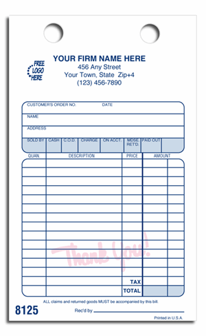 15816 Register Forms Fancy Cash & Charge 5 1/2 x 8 1/2