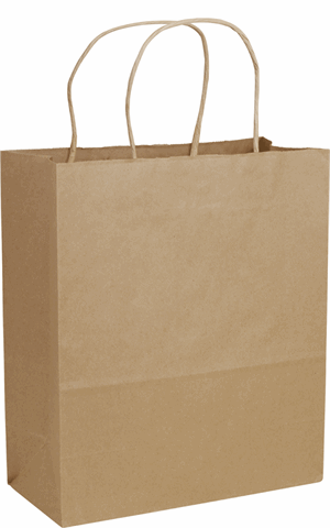 Recycled Brown Paper Bag Kraft Paper Shoppers Cub 8 1/4 x 4 3/4 x 10 1/2