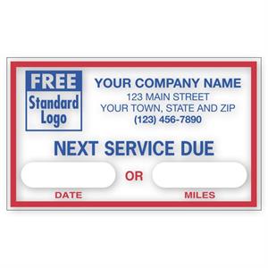 1690A Static Cling Windshield Labels Next Service Due 2 1/2 x 1 1/2