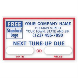 1690D Next Tune-Up Static Cling Windshield Label 2 1/2 x 1 1/2