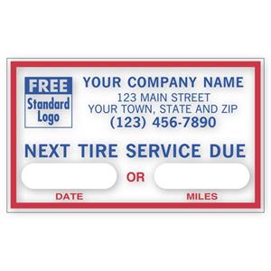 1690E Next Tire Service Static Cling Windshield Labels 2 1/2 x 1 1/2