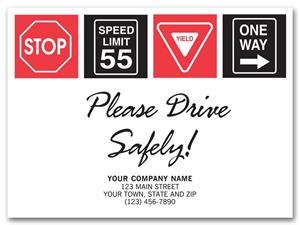 200116 Drive Safely with Signs Floor Mat 19 x 14